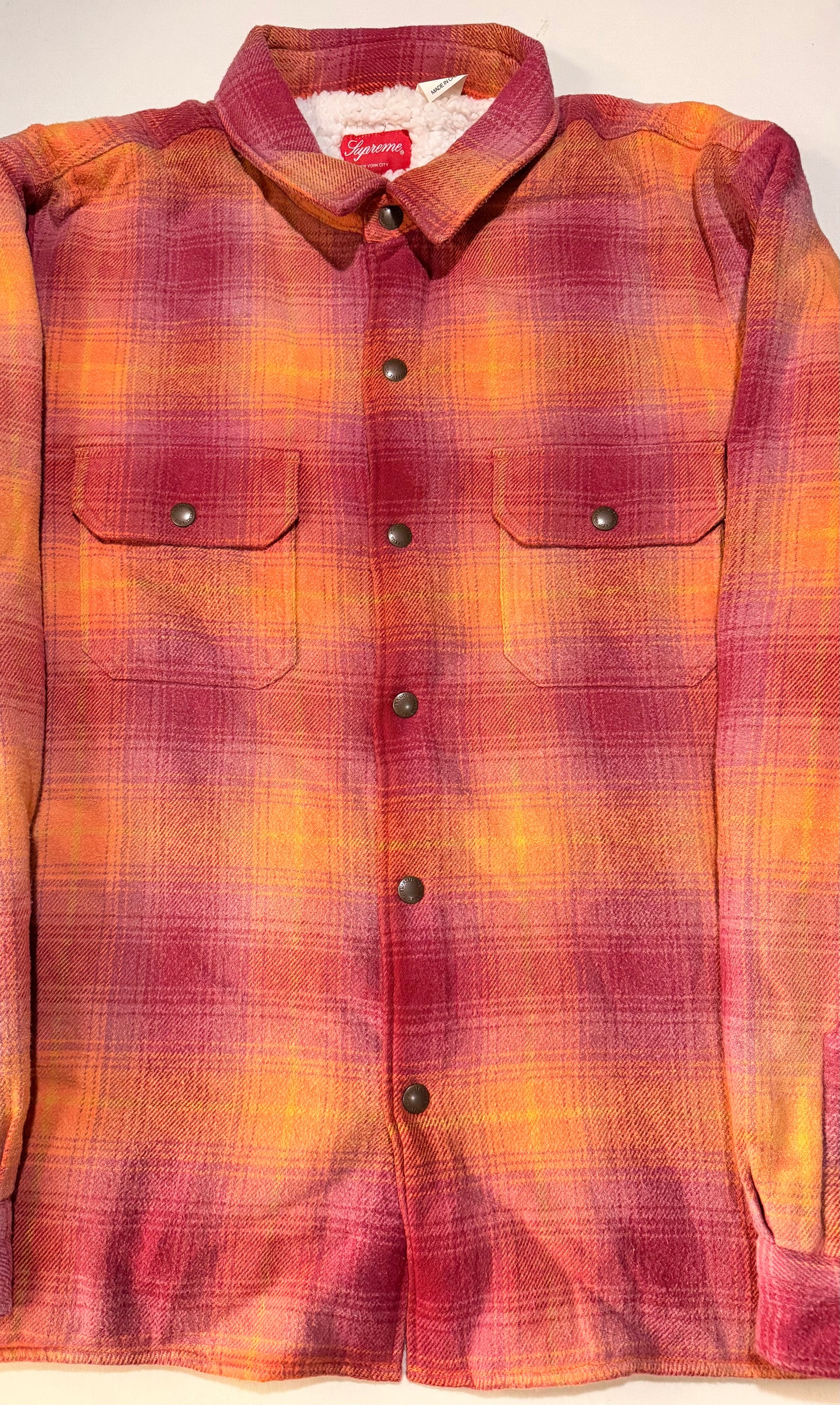 Supreme FW22 Shearling Lined Flannel Shirt