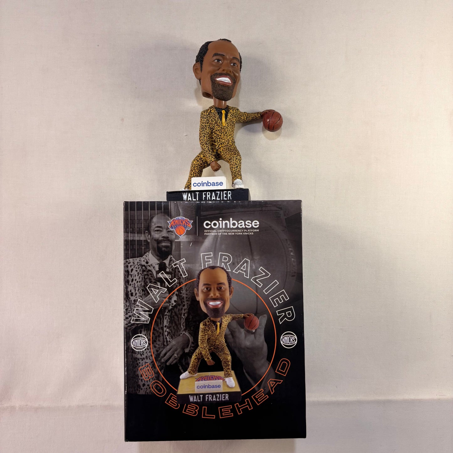 Walt Clyde Frazier Bobble Head Animal Print Suit Coinbase