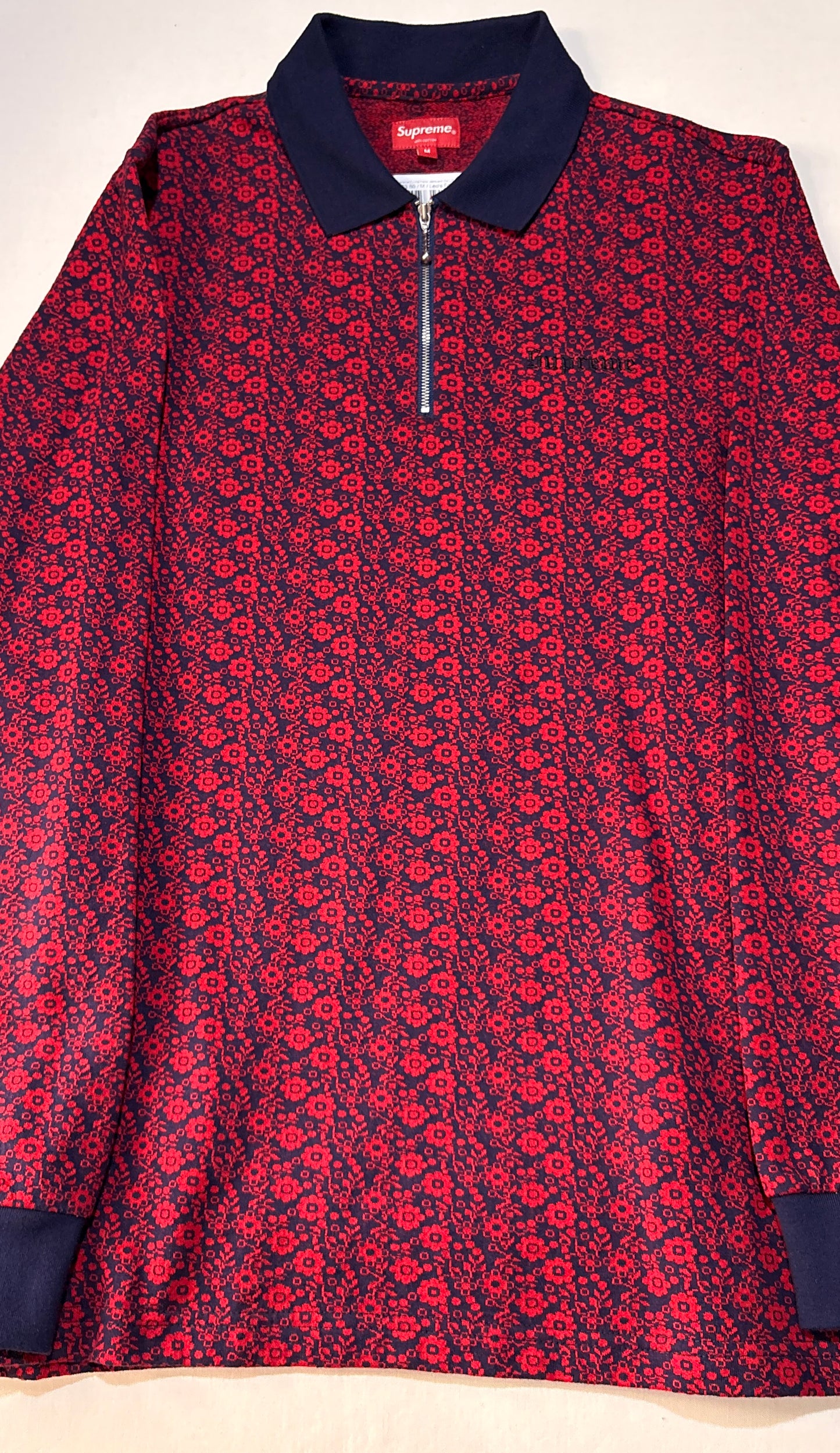 Supreme FW18 Floral Jacquard Zip L/S Polo U