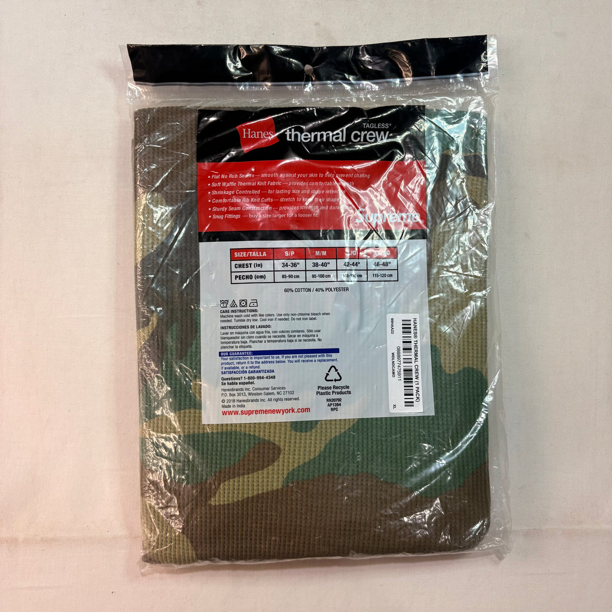 Supreme FW19 Hanes Thermal Crew