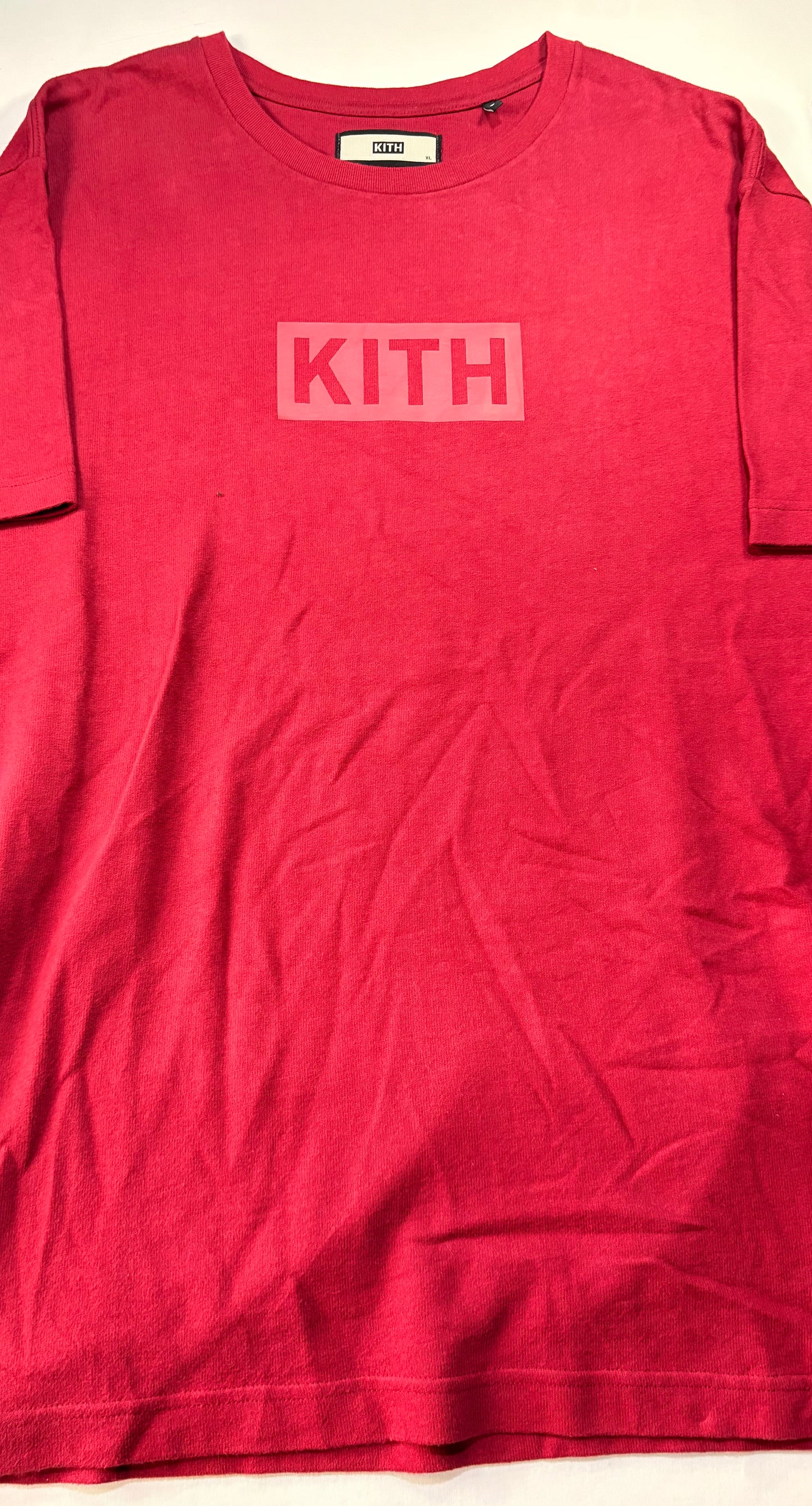 Kith Burgundy Box Logo Tee