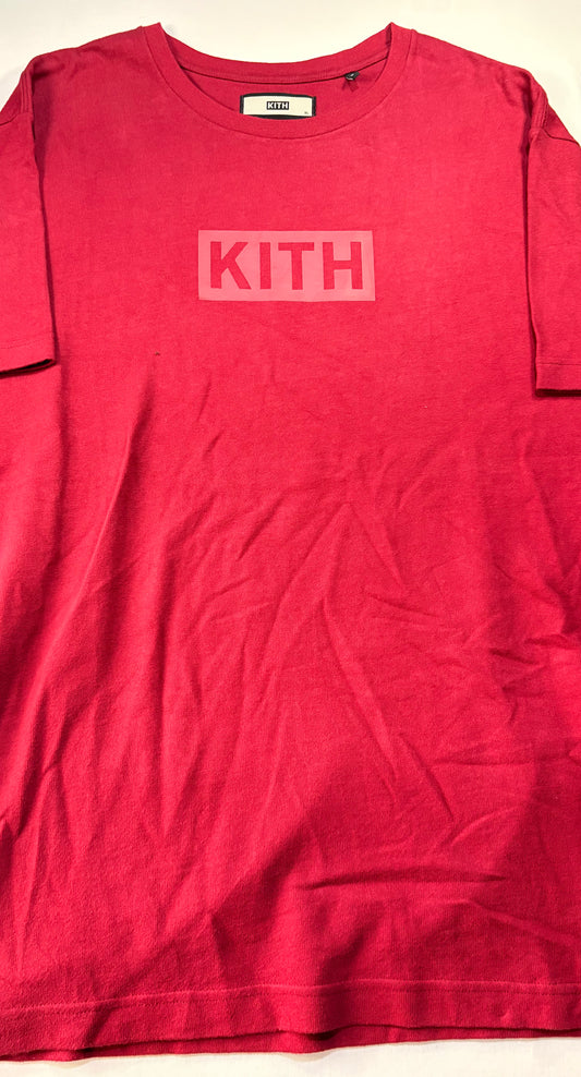 Kith Burgundy Box Logo Tee