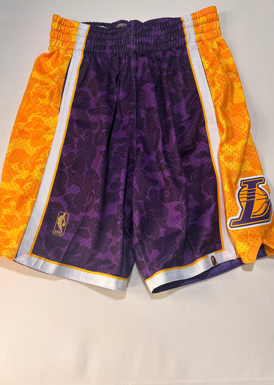 Bape x Mitchell & Ness Los Angles Laker Shorts Purple