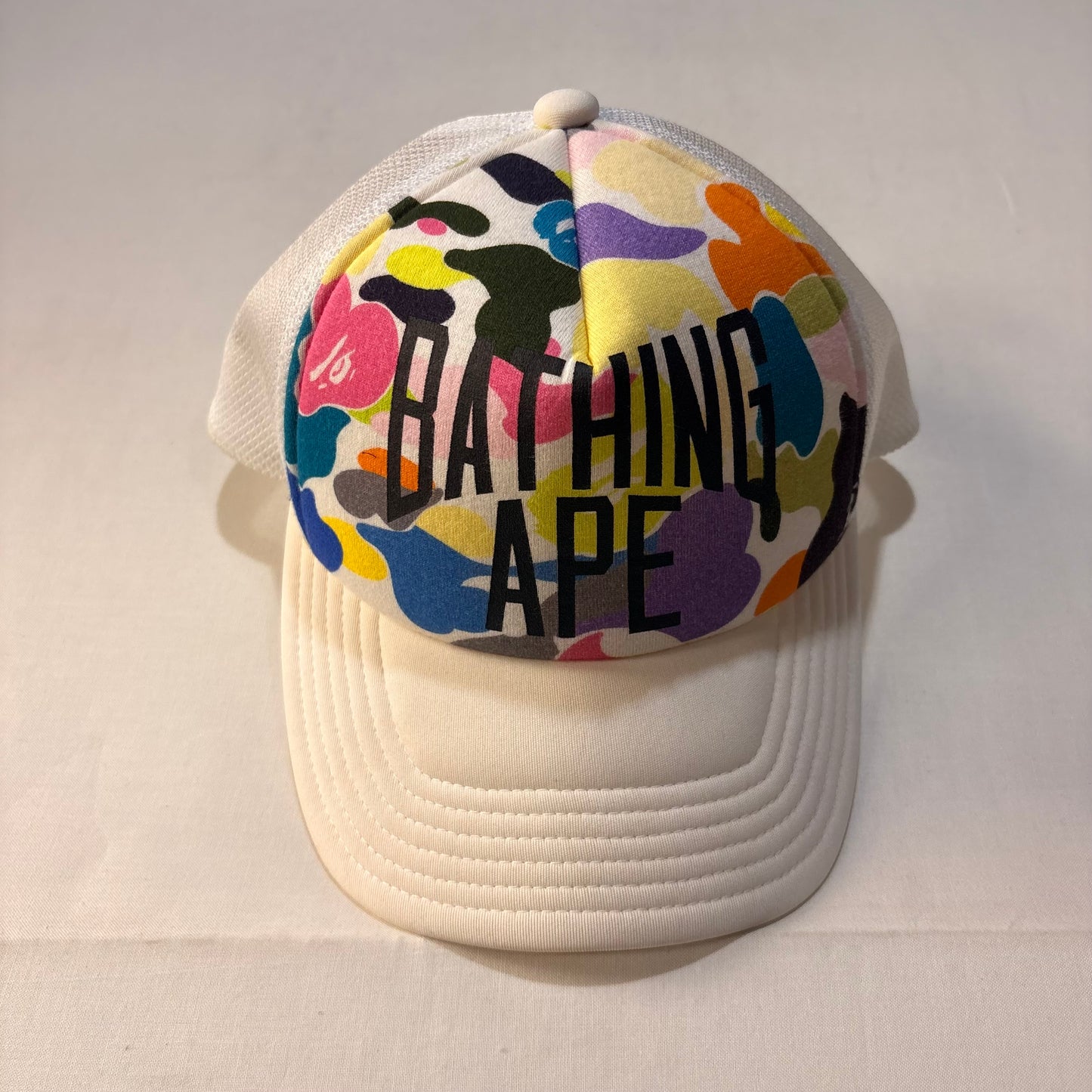 BAPE A Bathing Ape Multi Camo NYC Logo Mesh Cap U
