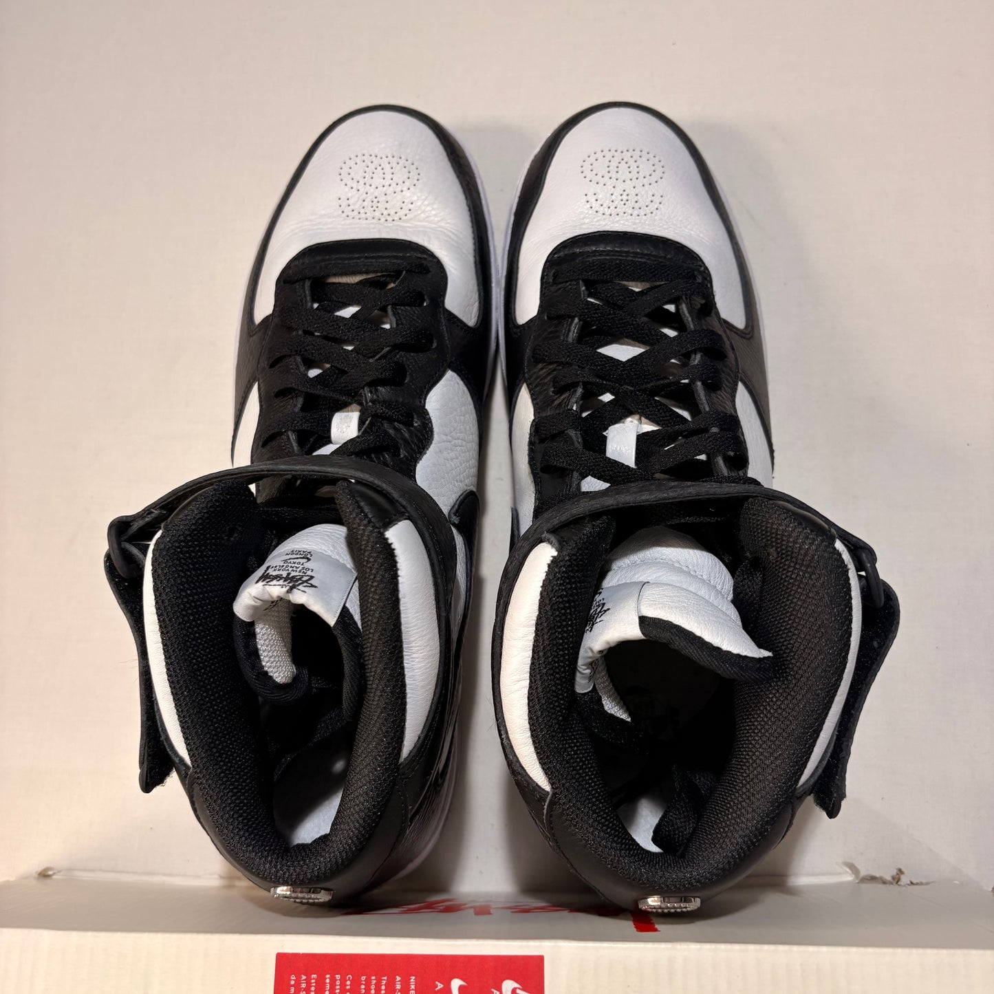 NIke Air Force 1 Mid Stusssy Light Bone Black U12