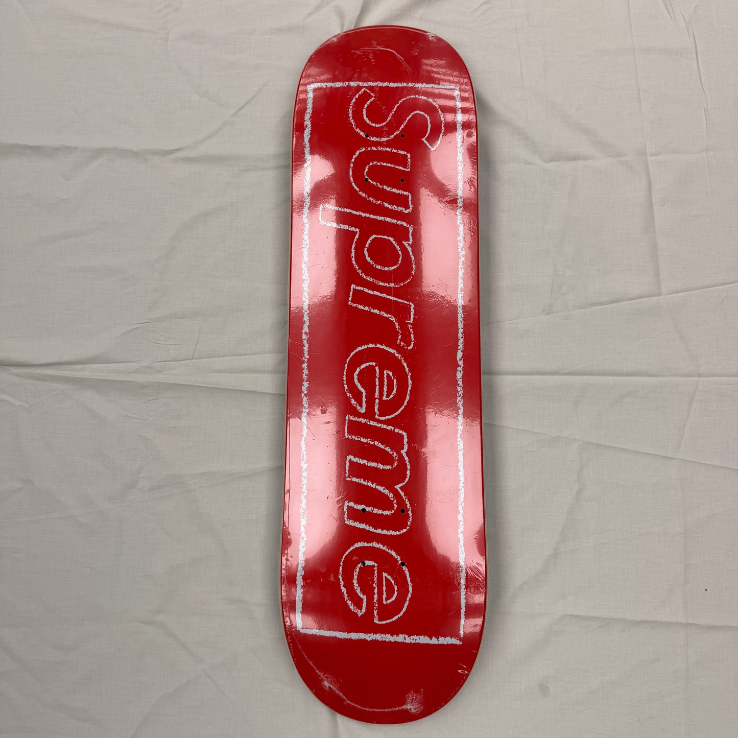 Supreme Kaws Chalk Logo Skateboard Deck Red