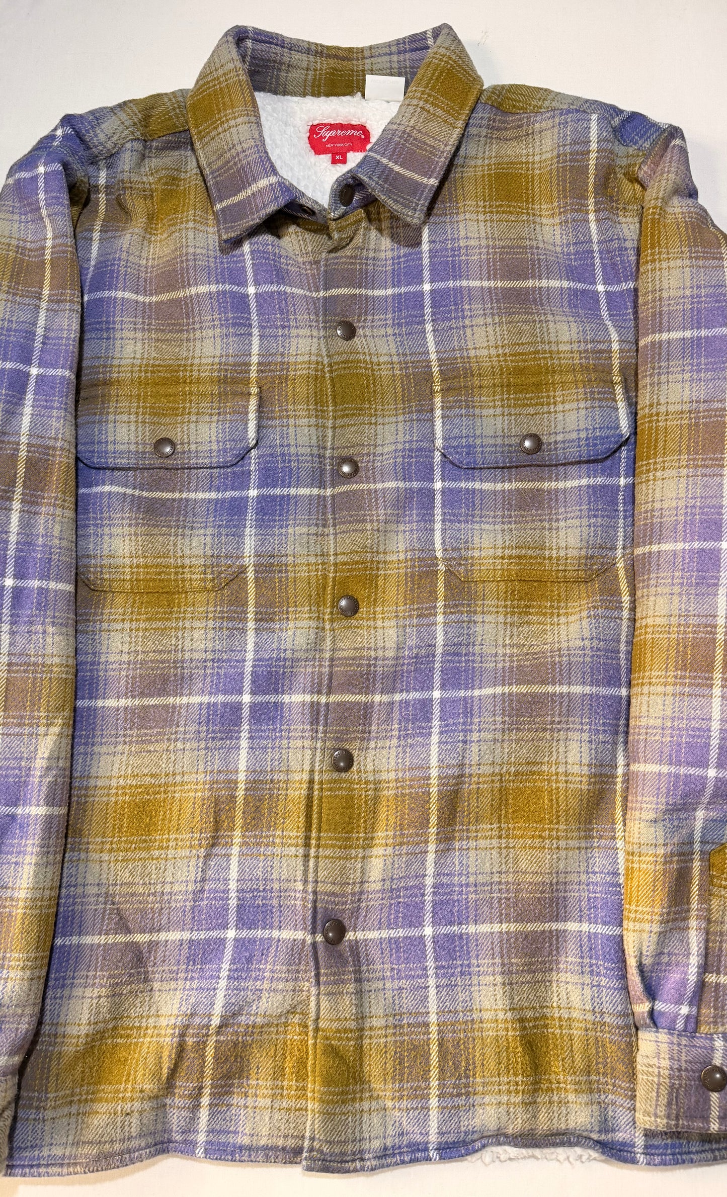 Supreme FW22 Shearling Lined Flannel Shirt