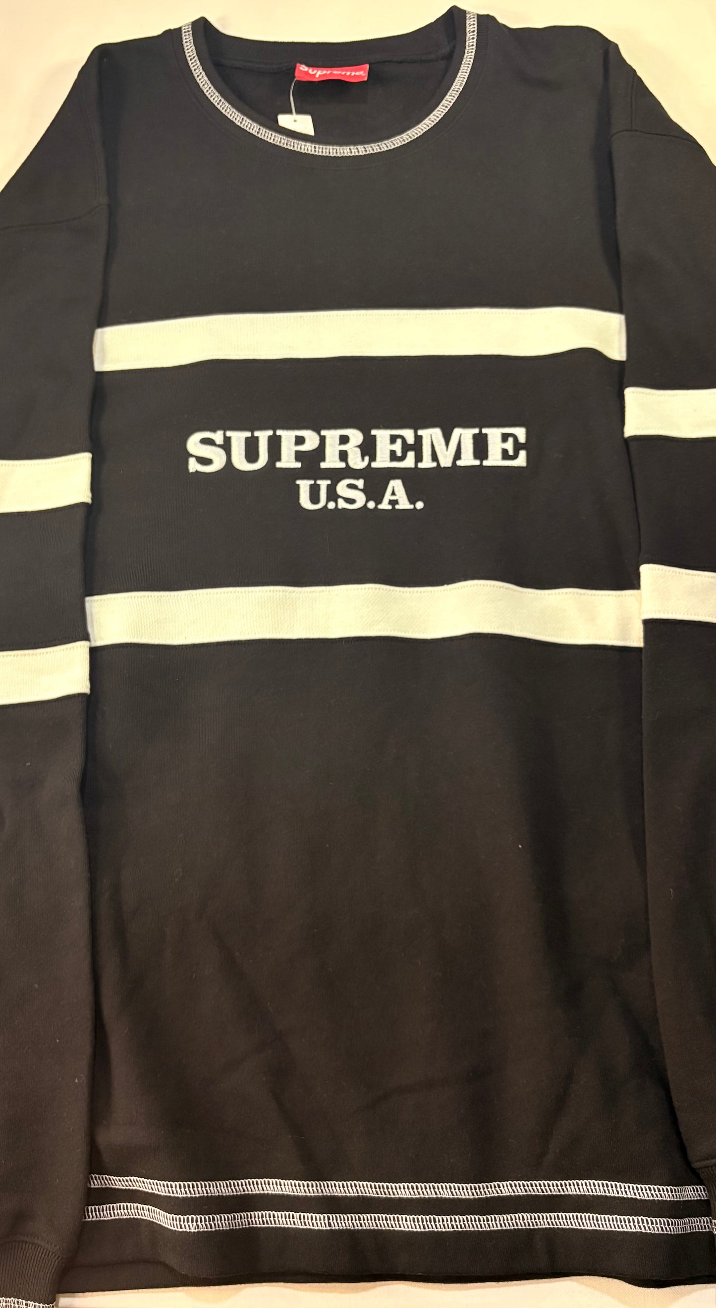 Supreme FW16 Center Stripe Crewneck
