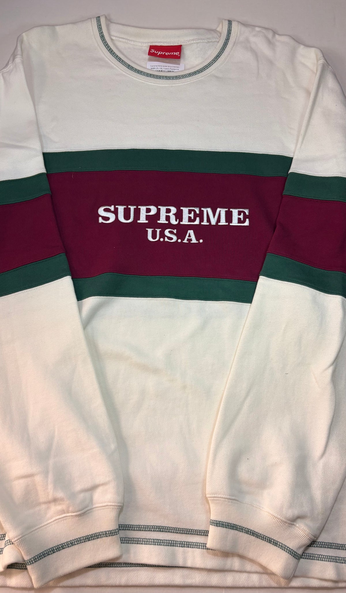 Supreme FW16 Center Strip Crewneck