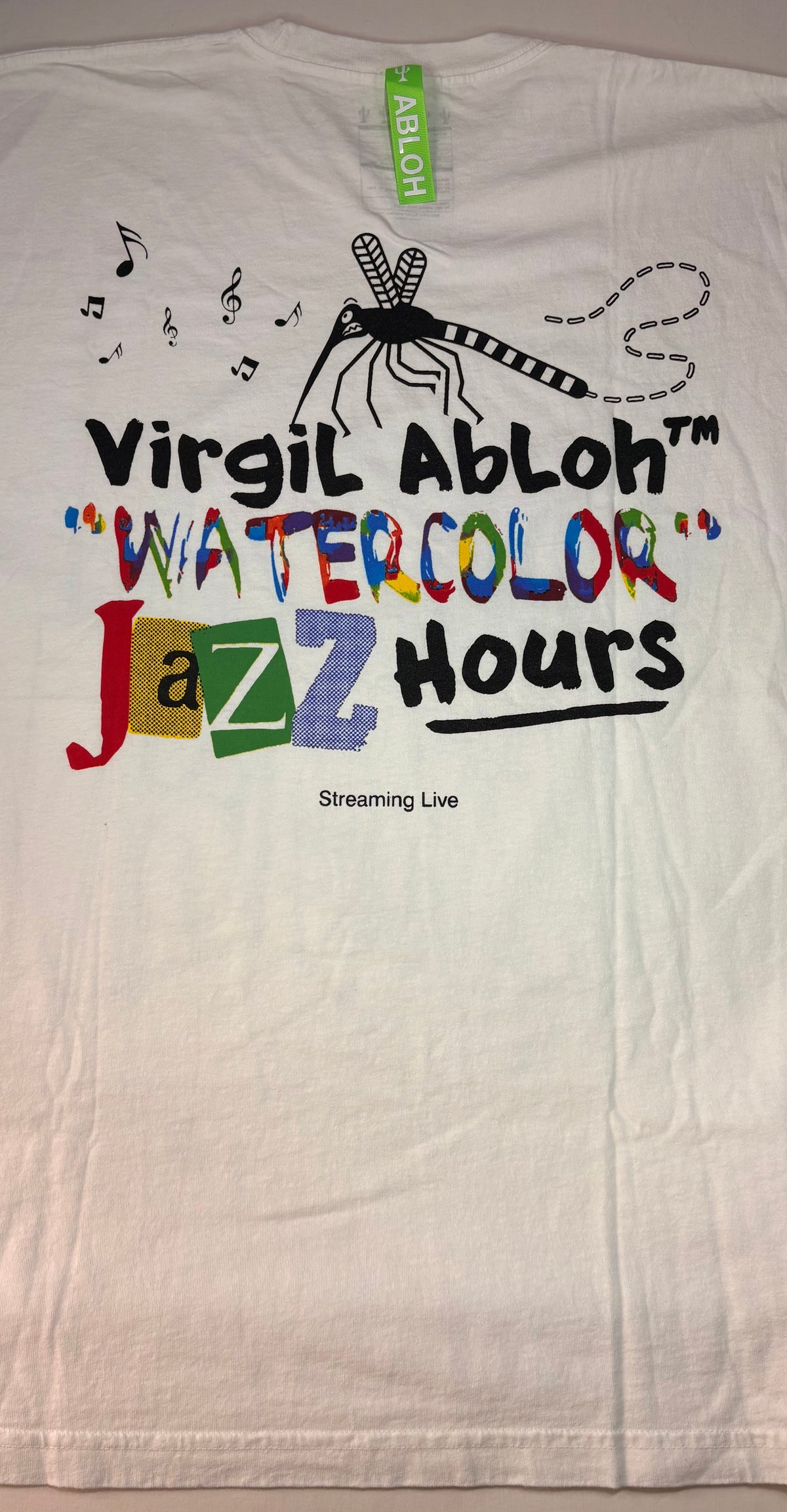 Off White Canary Yellow Watercolor Jazz Hours Tee