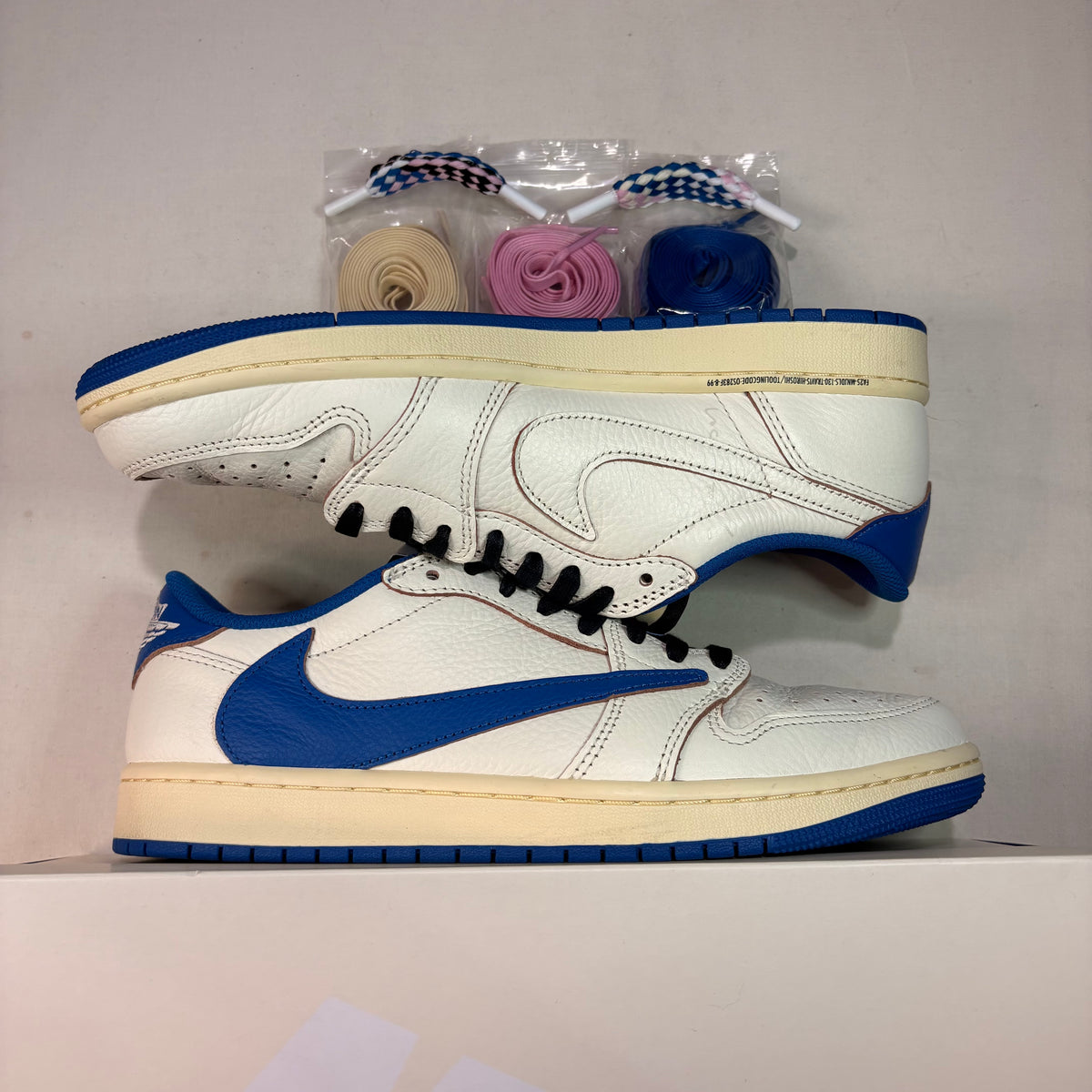 Jordan 1 Retro Low Fragment Travis Scott Sail Military Blue U10