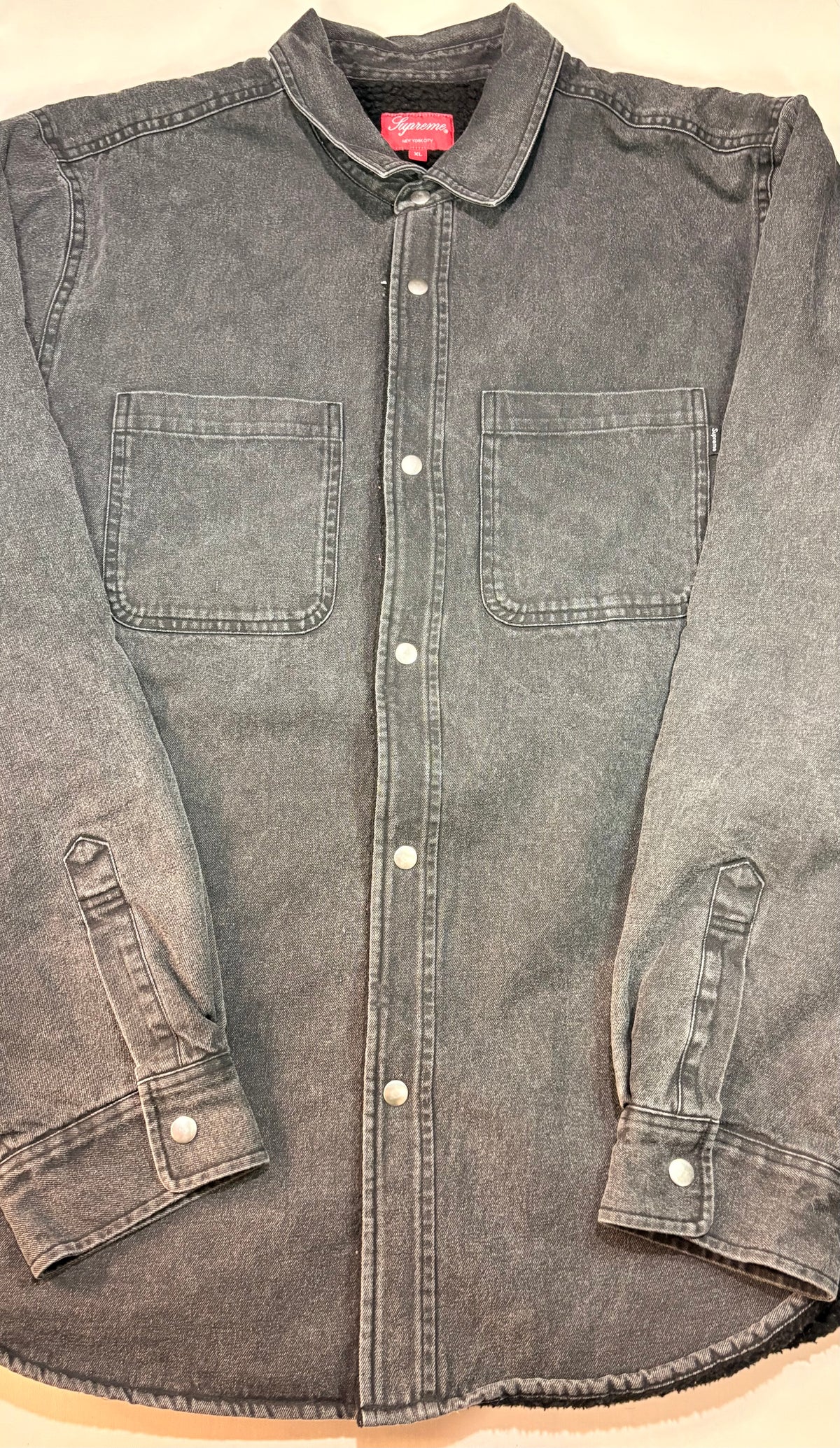 Supreme FW18 Sherpa Lined Denim Shirt