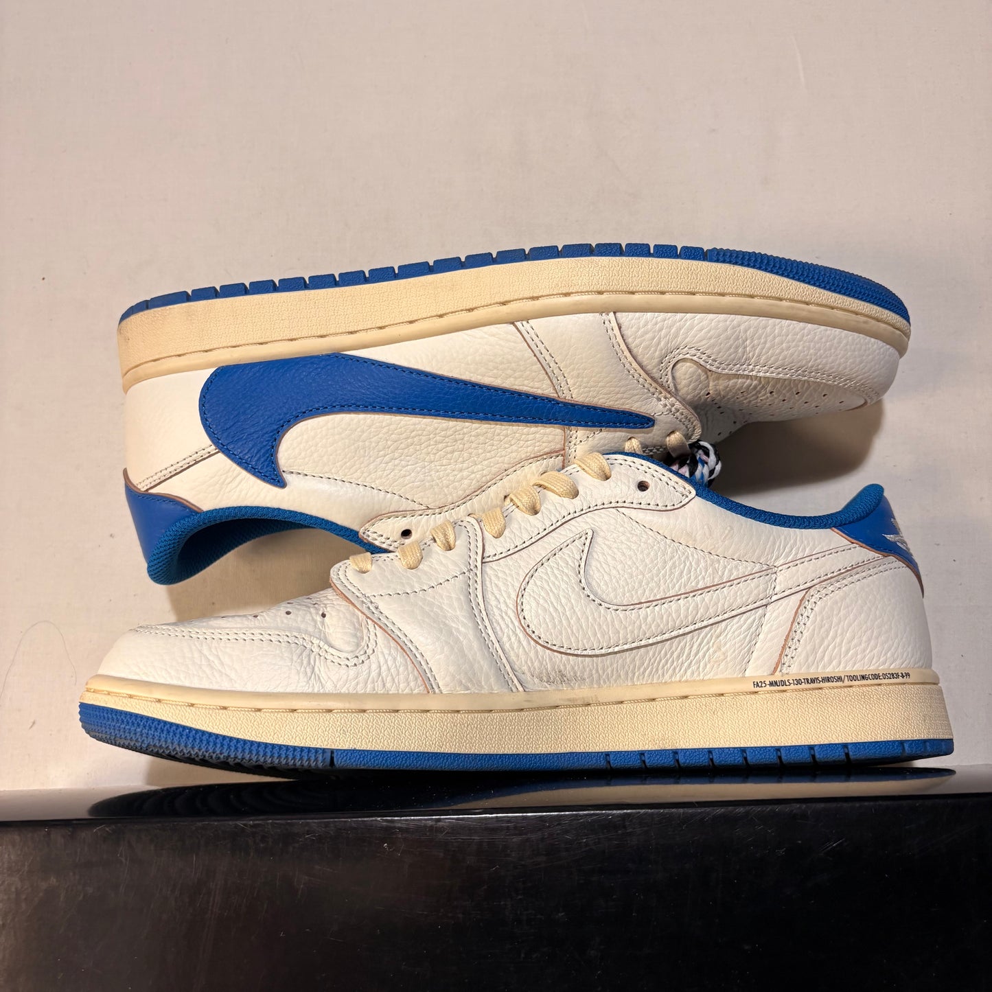 Jordan 1 Retro Low Fragment Travis Scott Sail Military Blue U10.5