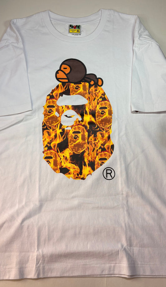 Bape Flame Milo On Big Ape Tee