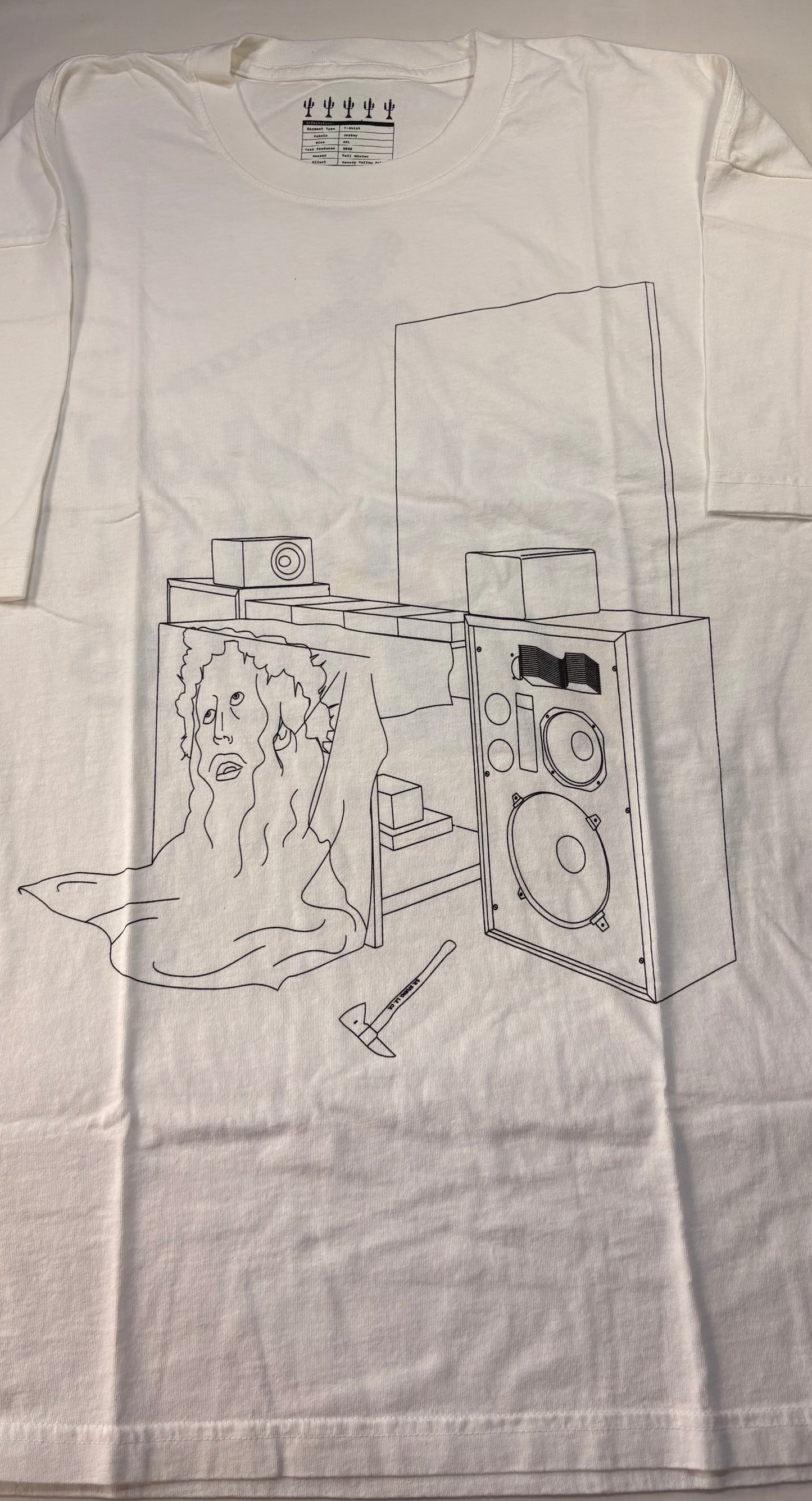 Off White Canary Yellow Virgil Abloh Water Color Jazz Hours Tee