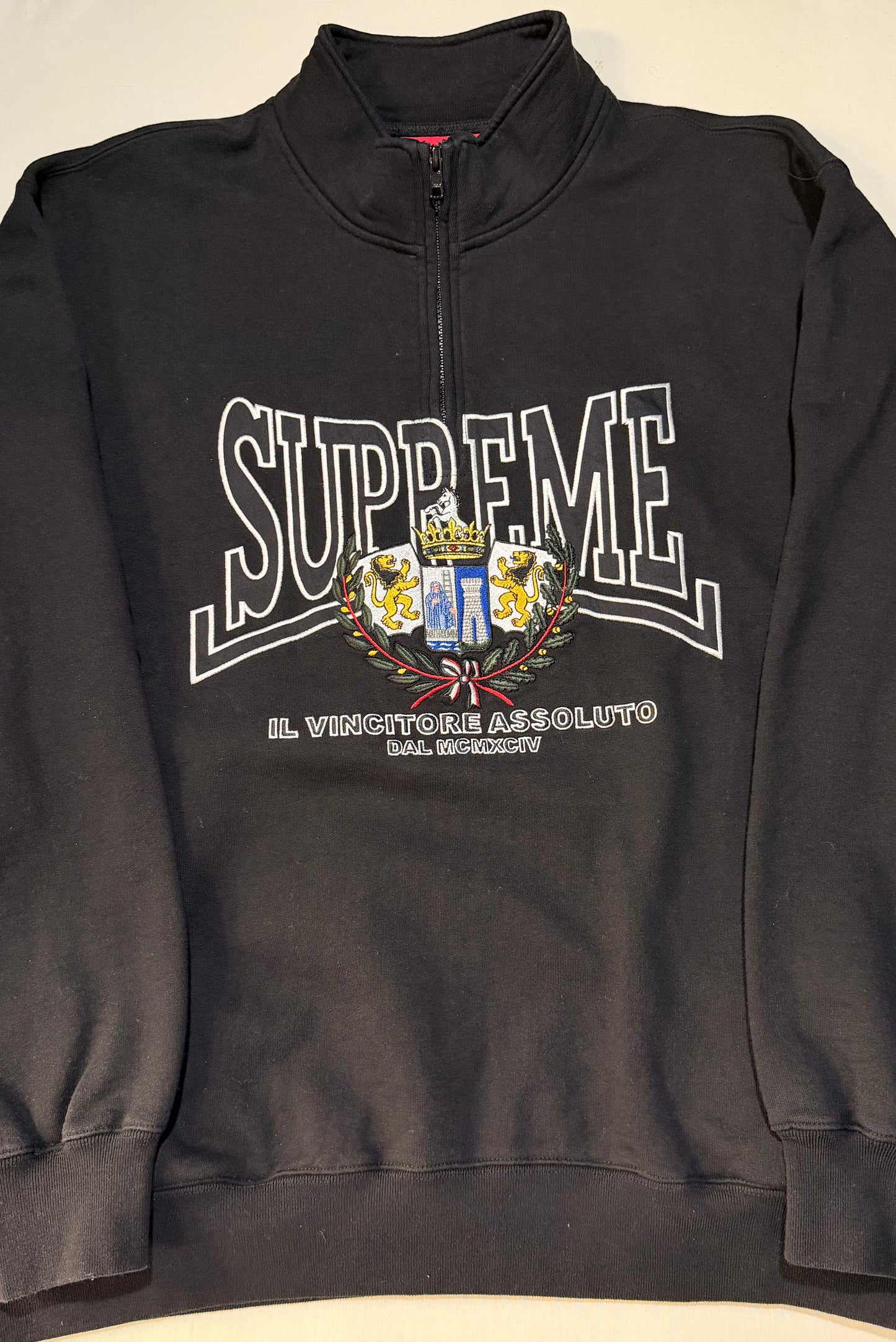 Supreme FW25 Crest Applique Half Zip Pullover