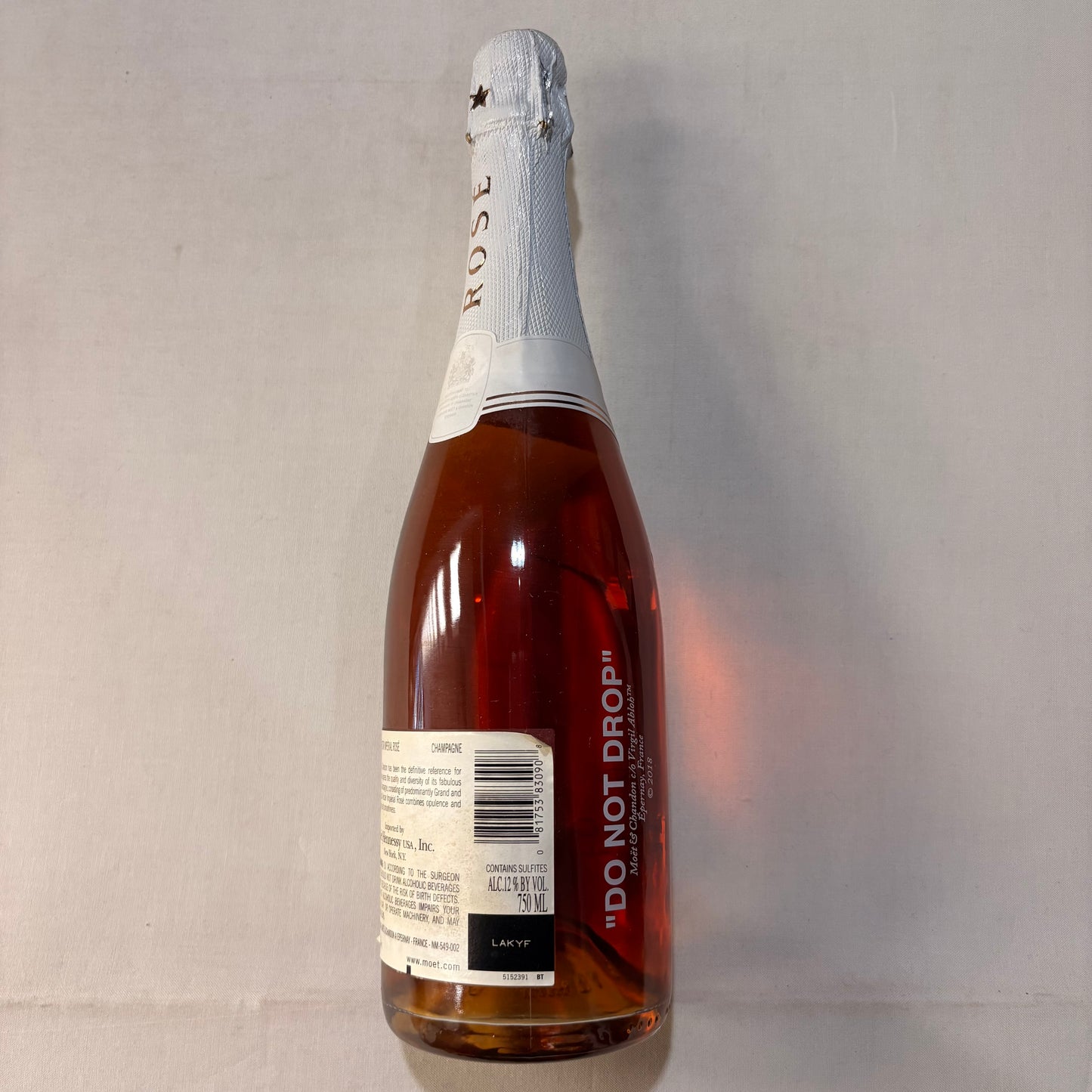 Moet Virgil "Don't Drop" Bottle