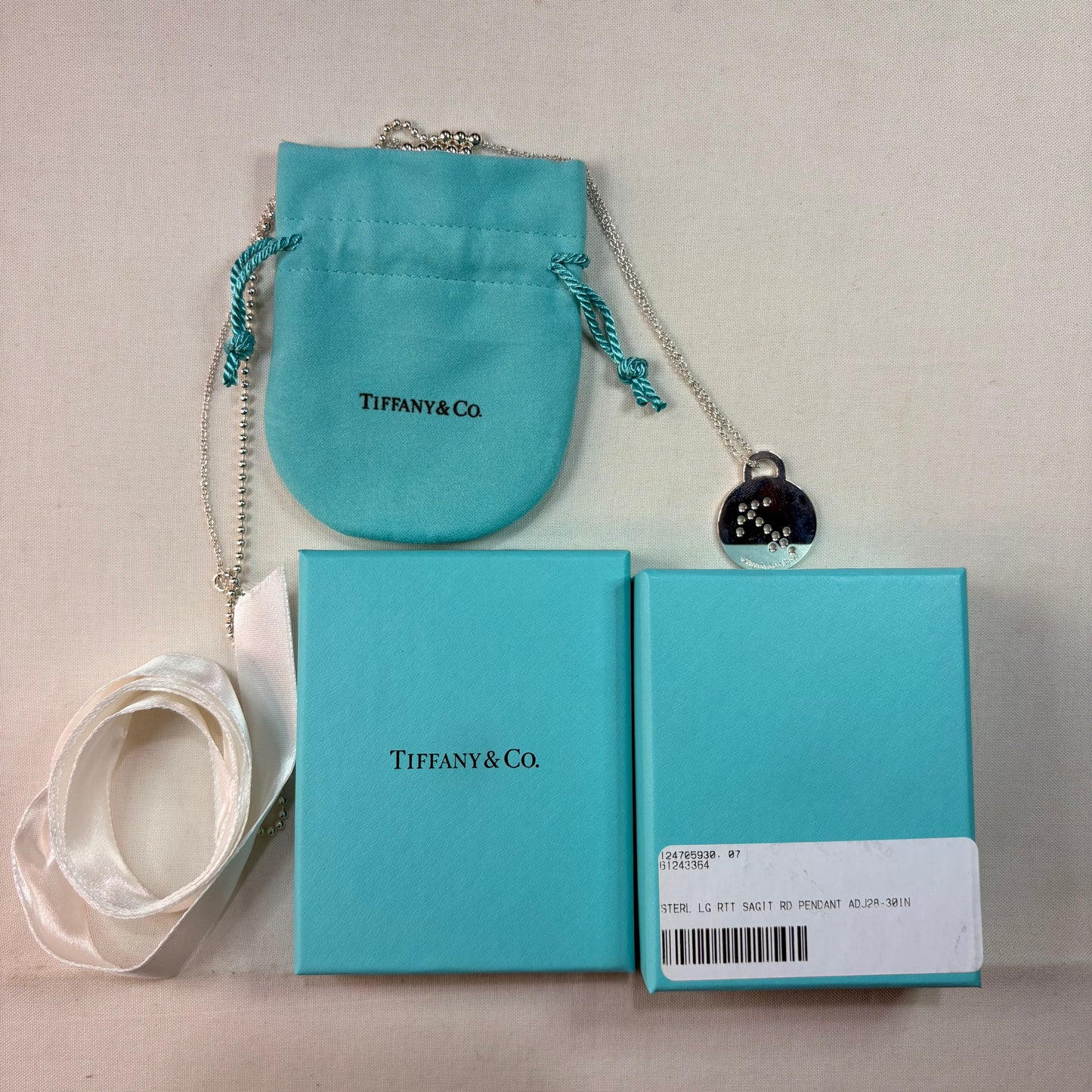Tiffany & Co. Retrun to Tiffany Zodiac Sagittarius Round Charm Beaded Necklace