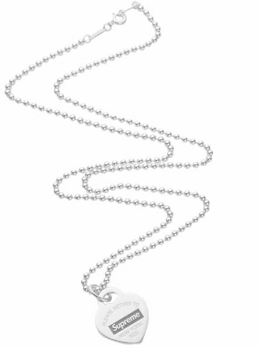 Supreme FW21 Tiffany & Co. Return to Tiffany Heart Tag Pendant Silver