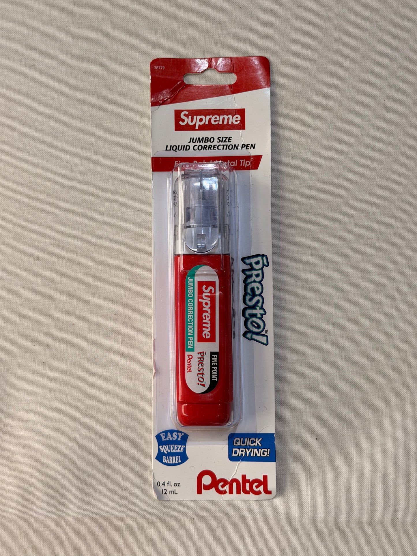 Supreme Pentel Presto Correction Pen Red