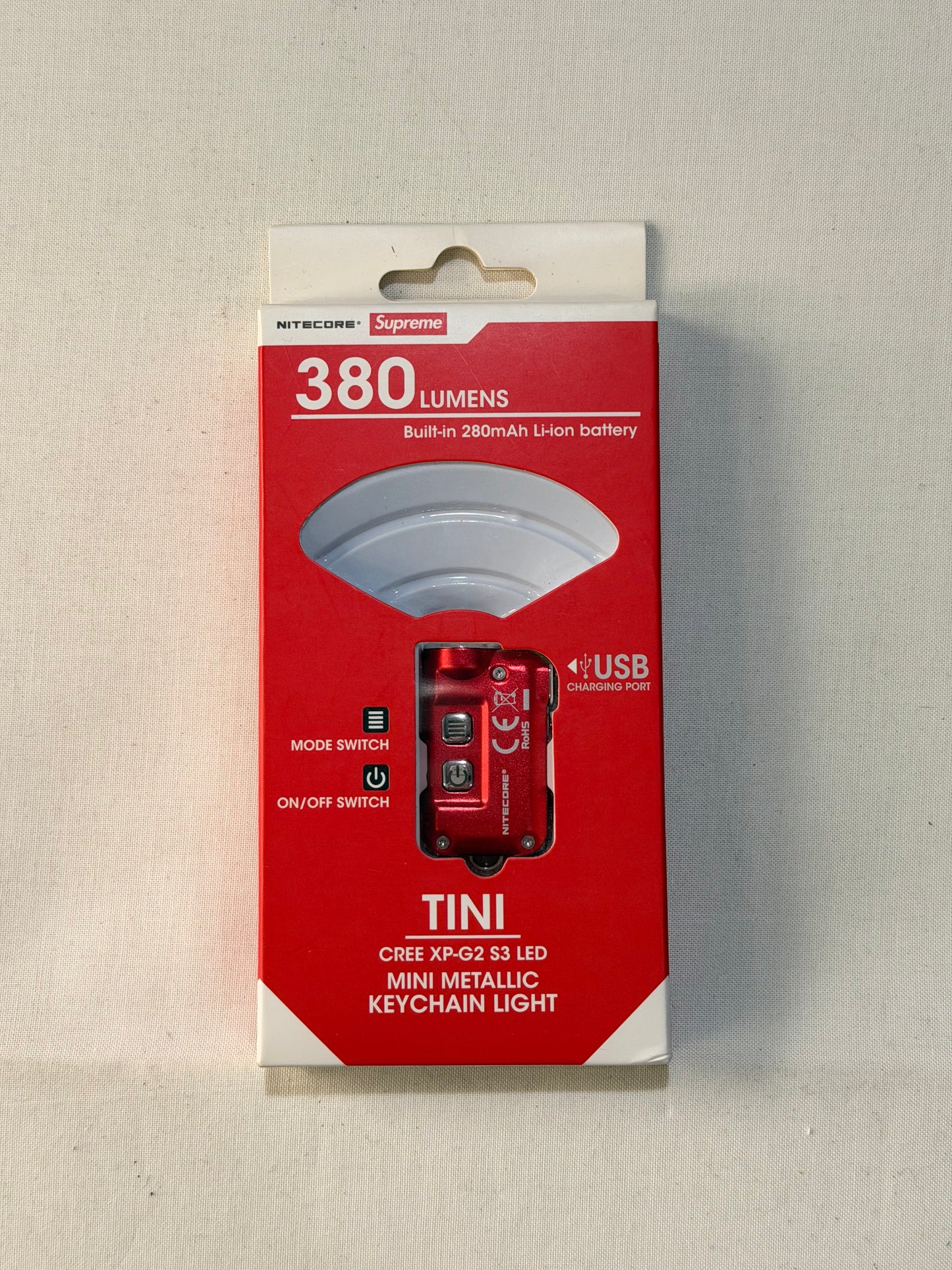 Supreme FW19 Nitecore Tini Keychain Light