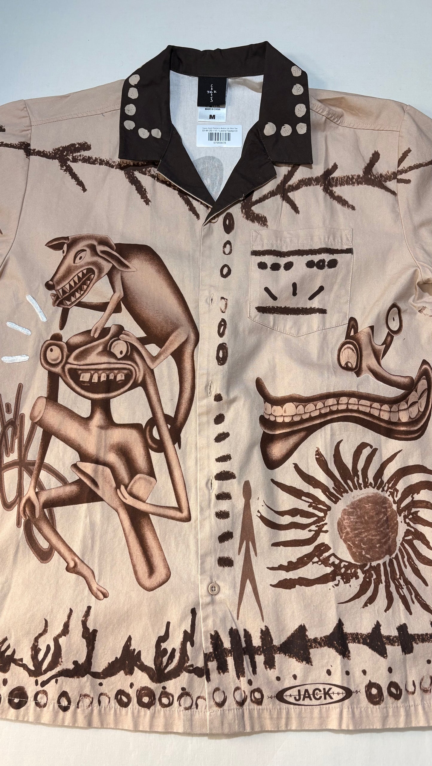Travis Scott Painter's Button Up Shirt Tan