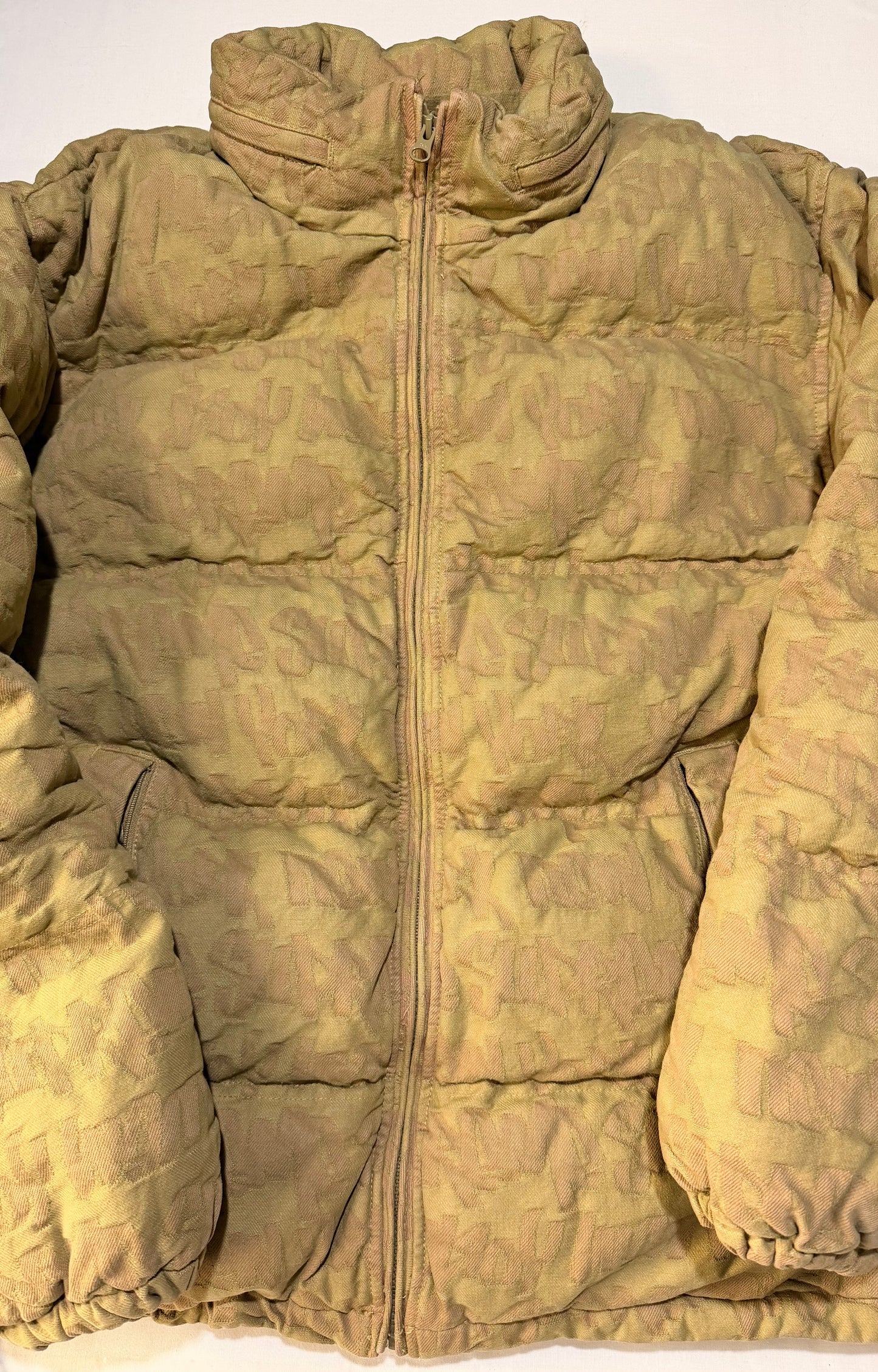 Supreme SS22 Fat Tip Jacquard Denim Puffer Jacket