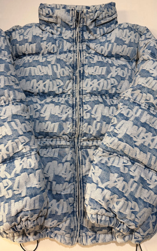 Supreme SS22 Fat Tip Jacquard Denim Puffer Jacket