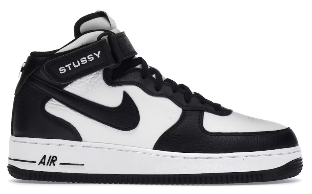NIke Air Force 1 Mid Stusssy Light Bone Black U12