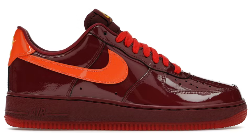 Nike Air Force 1 Low Patent Leather Dark Team Red Safety Orange