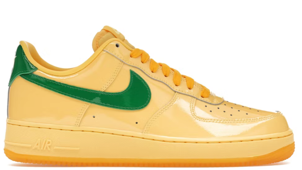Nike Air Force 1 Low Patent Leather Topaz Gold Pine Green