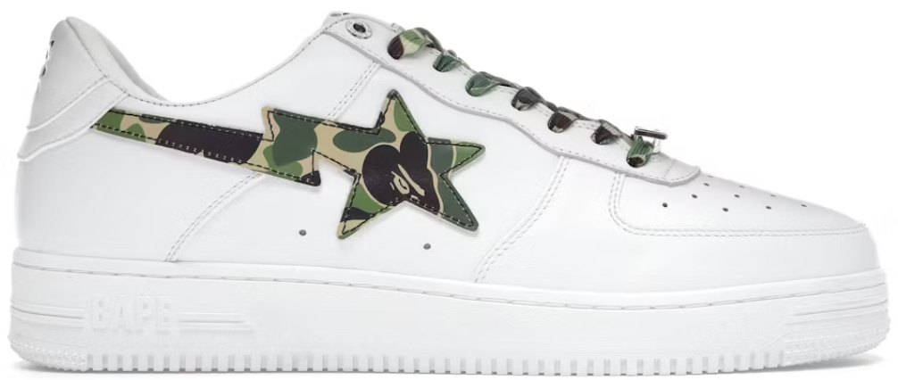 A Bathing Ape Bape Sta Low White ABC Camo Green (2021) U8.5